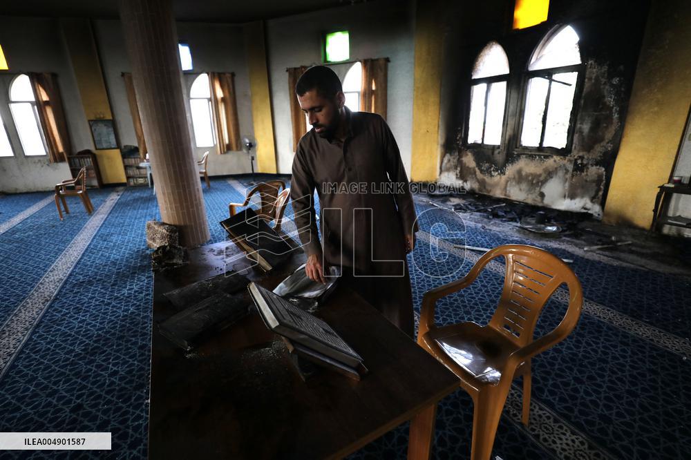 Fire At Mosque In Salfit - Palestine