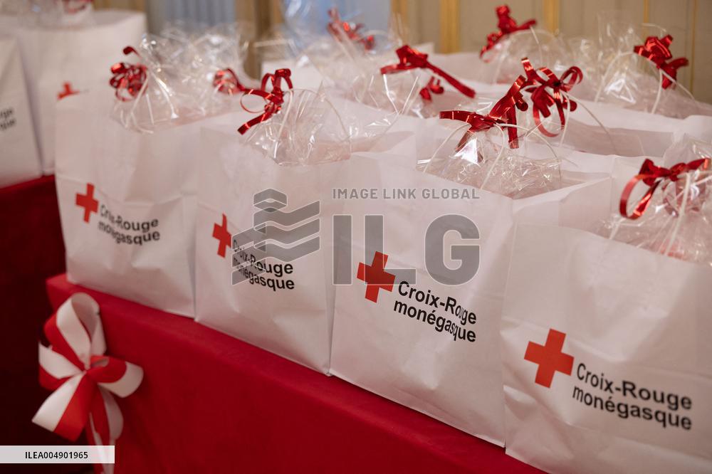 NO TABLOID - Monaco National Day Gifts Distribution at the Red Cross