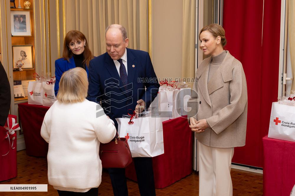 NO TABLOID - Monaco National Day Gifts Distribution at the Red Cross