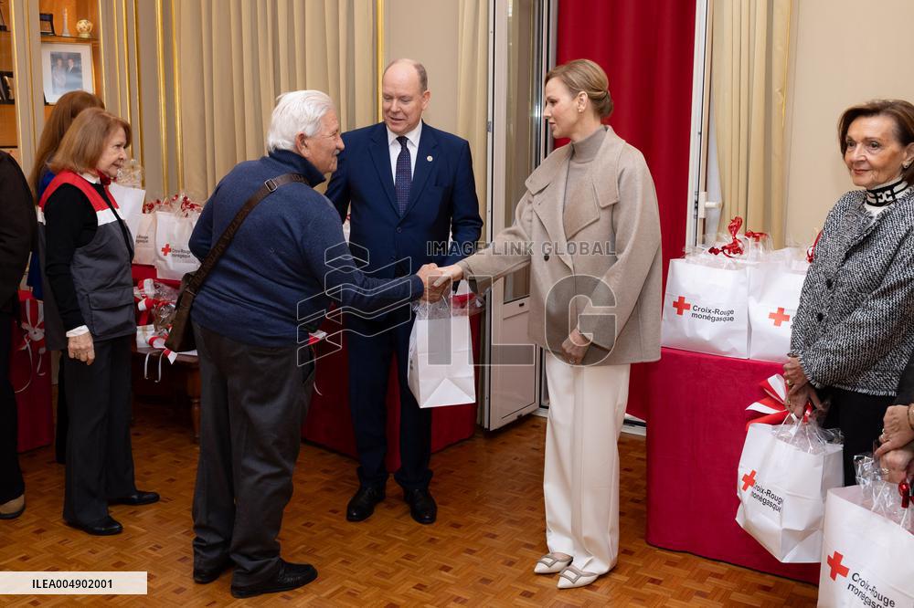NO TABLOID - Monaco National Day Gifts Distribution at the Red Cross