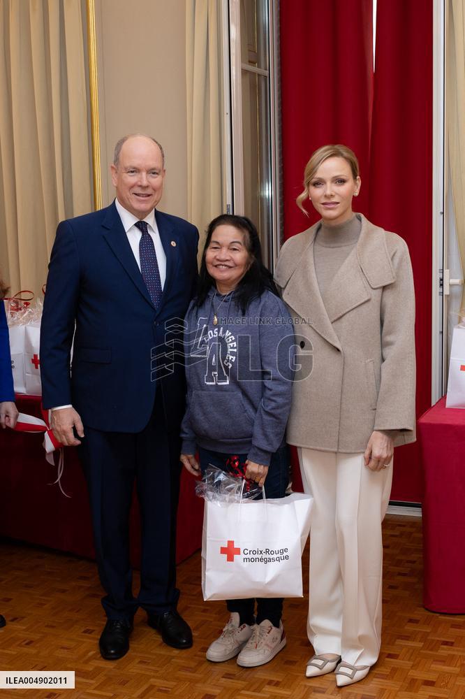NO TABLOID - Monaco National Day Gifts Distribution at the Red Cross
