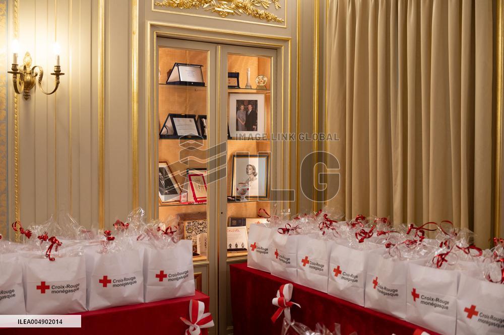 NO TABLOID - Monaco National Day Gifts Distribution at the Red Cross