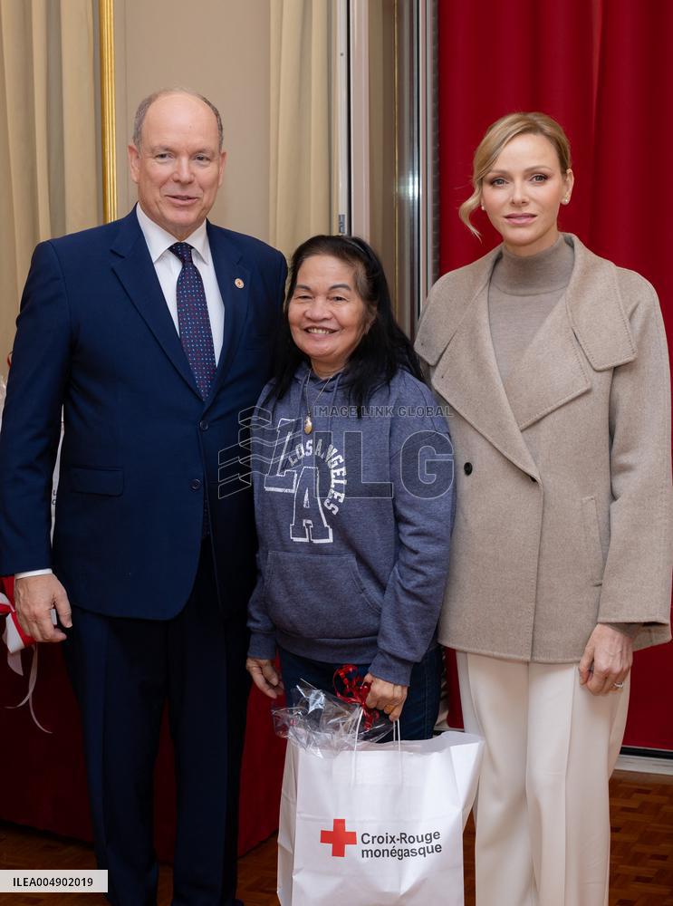 NO TABLOID - Monaco National Day Gifts Distribution at the Red Cross