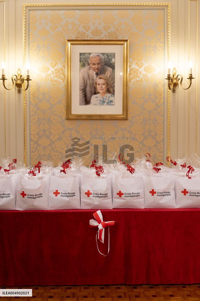 NO TABLOID - Monaco National Day Gifts Distribution at the Red Cross