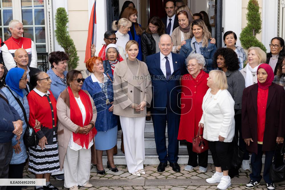 NO TABLOID - Monaco National Day Gifts Distribution at the Red Cross
