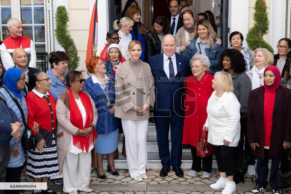 NO TABLOID - Monaco National Day Gifts Distribution at the Red Cross