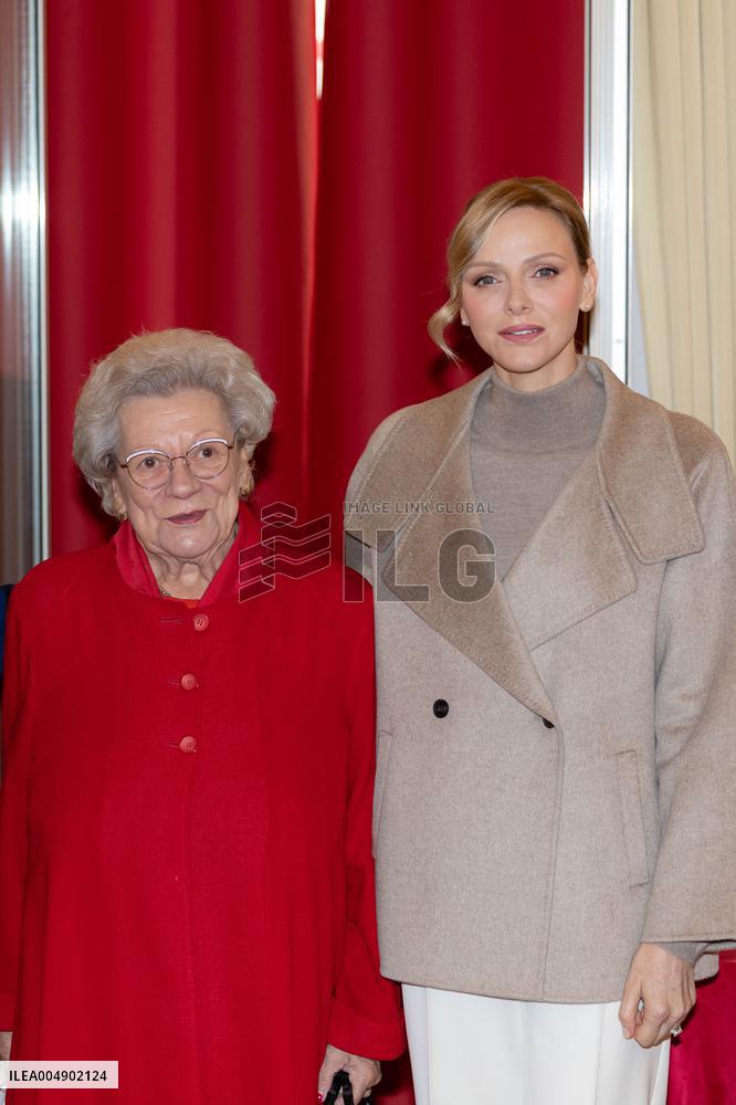 NO TABLOID - Monaco National Day Gifts Distribution at the Red Cross