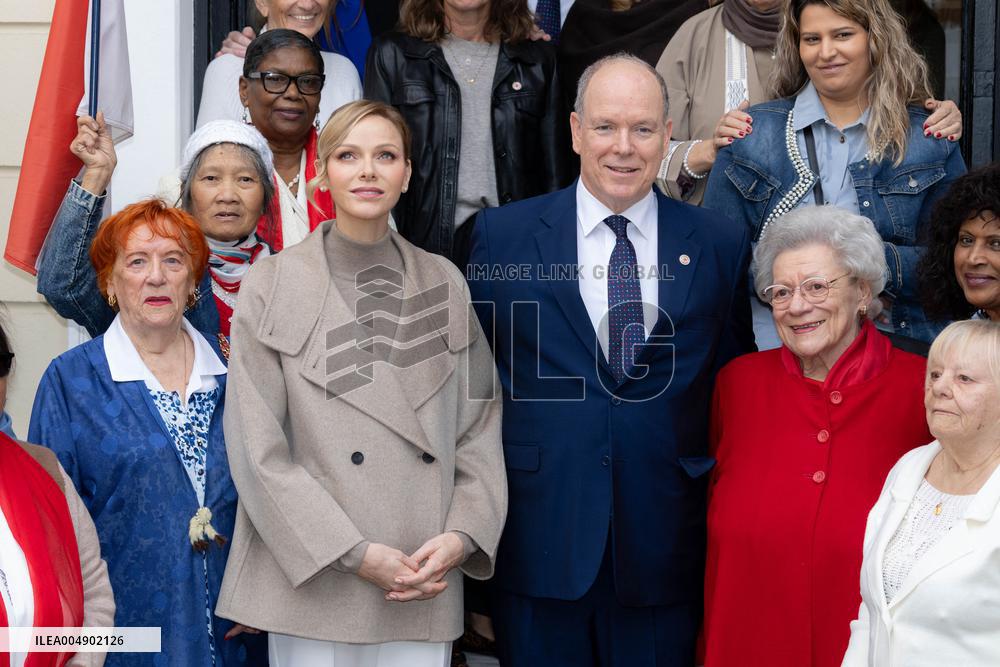 NO TABLOID - Monaco National Day Gifts Distribution at the Red Cross