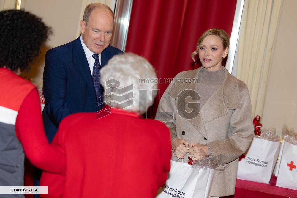 NO TABLOID - Monaco National Day Gifts Distribution at the Red Cross