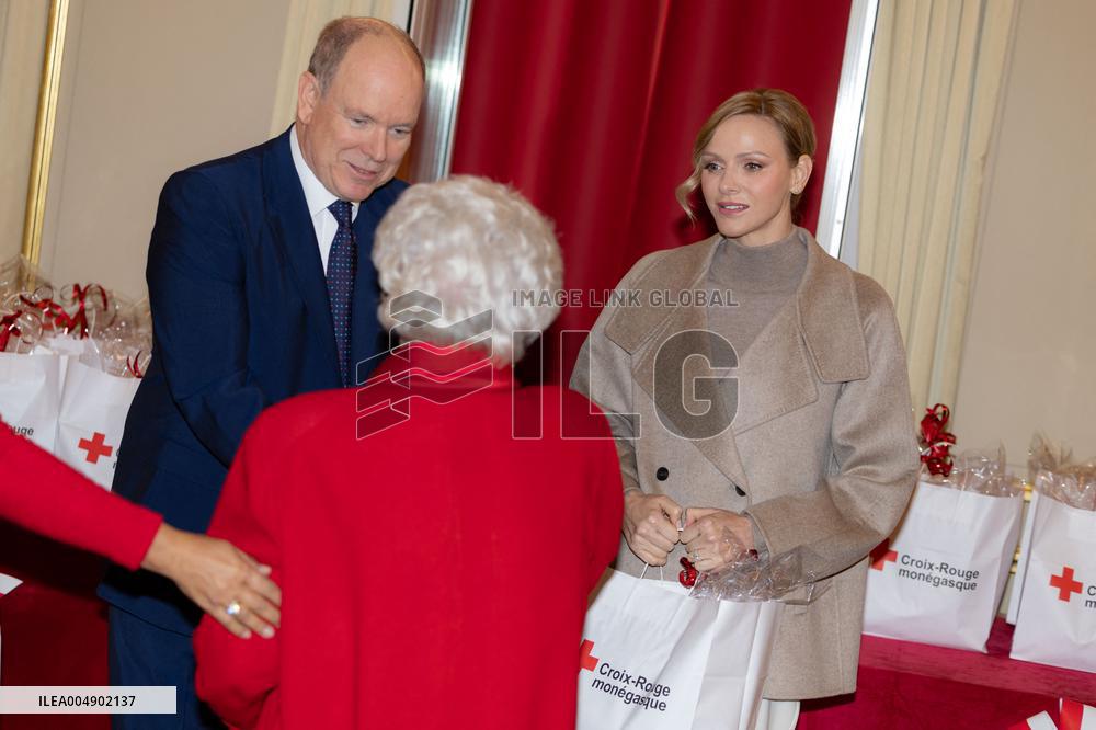 NO TABLOID - Monaco National Day Gifts Distribution at the Red Cross