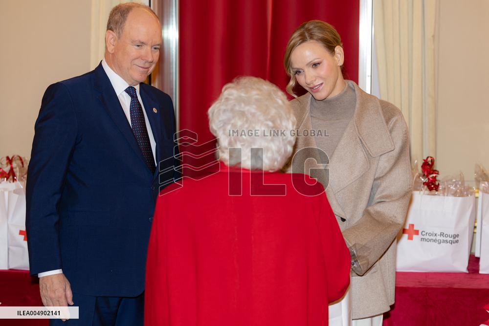 NO TABLOID - Monaco National Day Gifts Distribution at the Red Cross