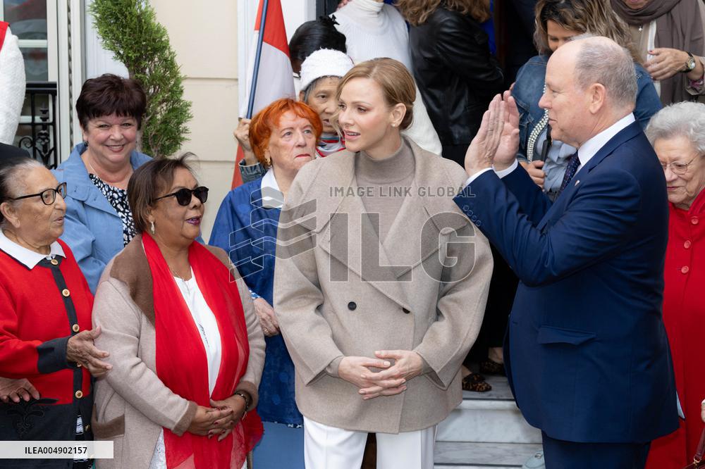 NO TABLOID - Monaco National Day Gifts Distribution at the Red Cross