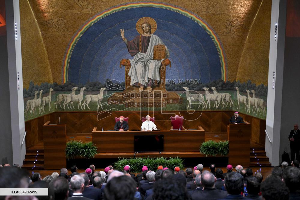 Pope Leo XIV At 2025-2026 Academic Year Opening Of The Aula Magna Of The Pontifical Lateran University - Rome