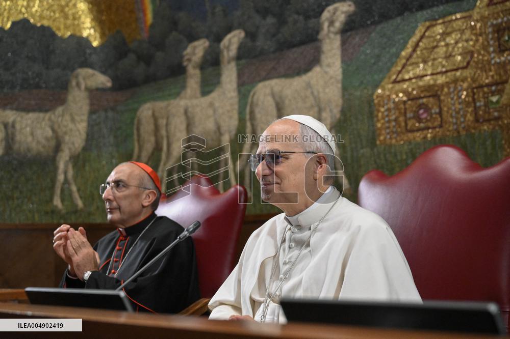 Pope Leo XIV At 2025-2026 Academic Year Opening Of The Aula Magna Of The Pontifical Lateran University - Rome