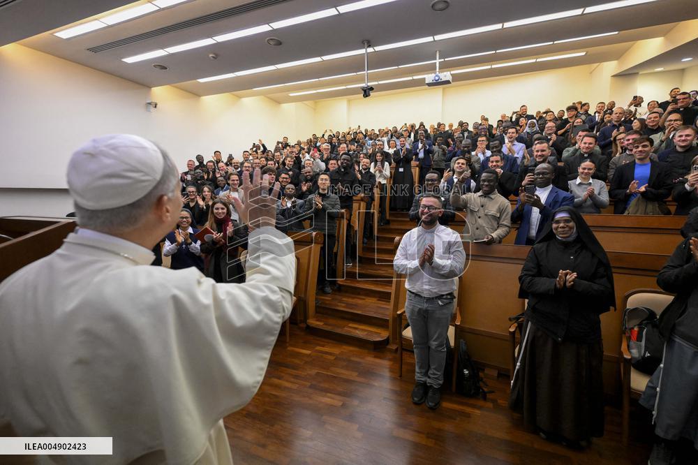 Pope Leo XIV At 2025-2026 Academic Year Opening Of The Aula Magna Of The Pontifical Lateran University - Rome