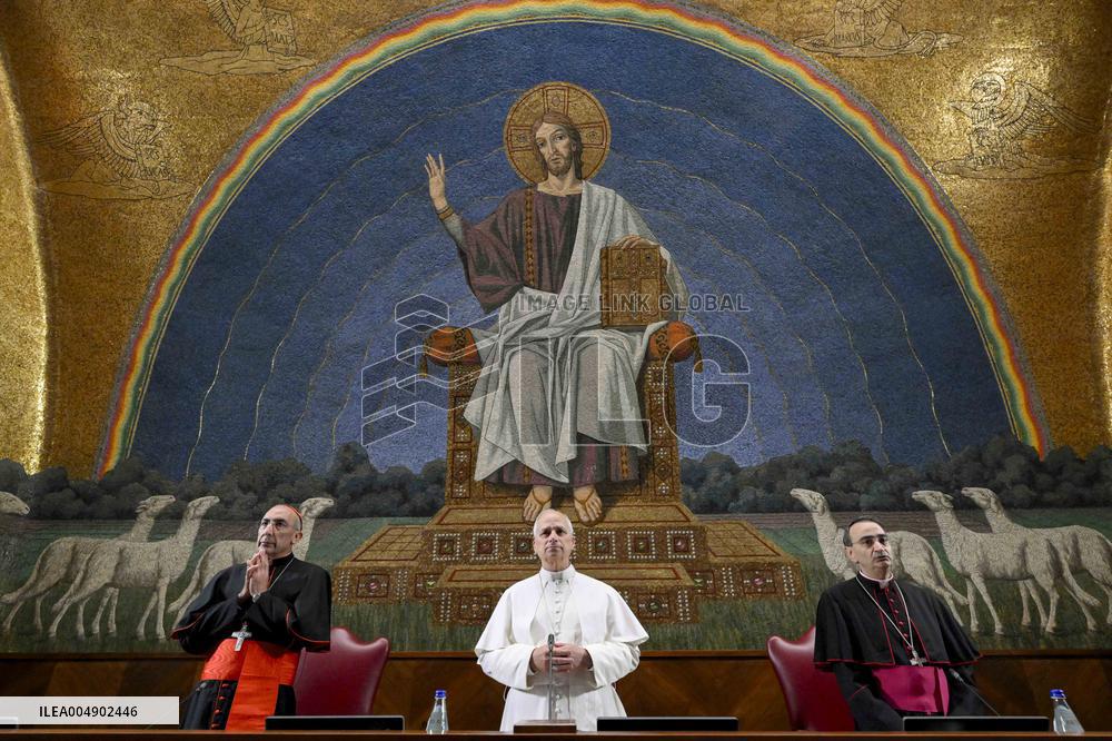 Pope Leo XIV At 2025-2026 Academic Year Opening Of The Aula Magna Of The Pontifical Lateran University - Rome