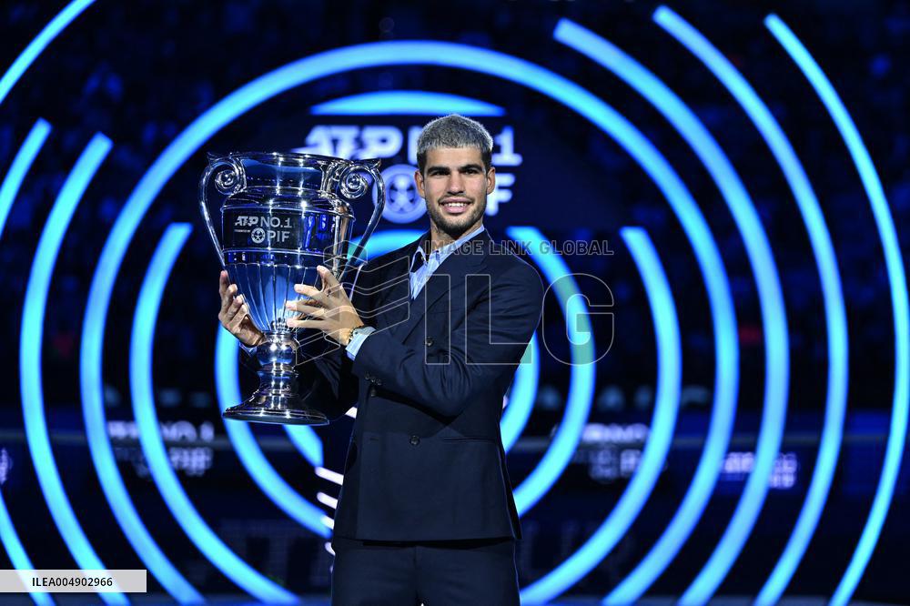 Carlos Alcaraz Wins ATP Year End No.1 Trophy - Turin