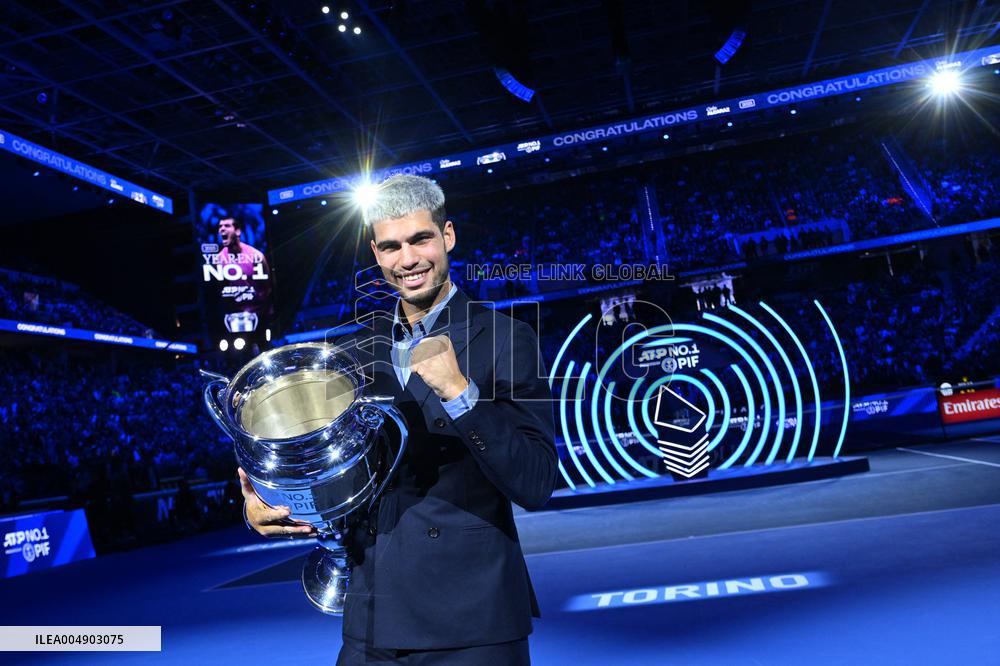 Carlos Alcaraz Wins ATP Year End No.1 Trophy - Turin