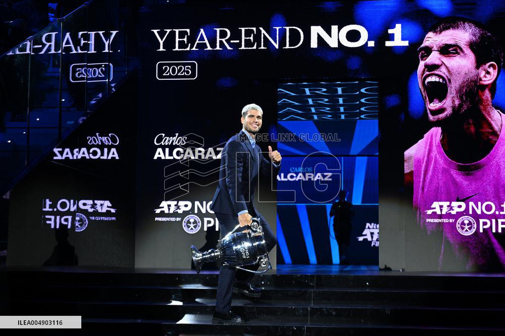 Carlos Alcaraz Wins ATP Year End No.1 Trophy - Turin