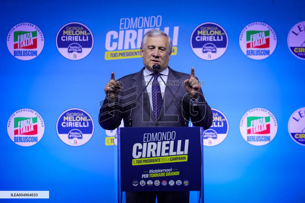 Campaign rally to support Campania regional candidate Edmondo Cirielli - Naples, Italy