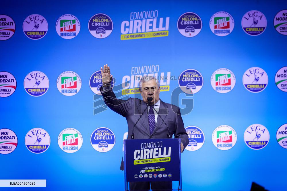 Campaign rally to support Campania regional candidate Edmondo Cirielli - Naples, Italy