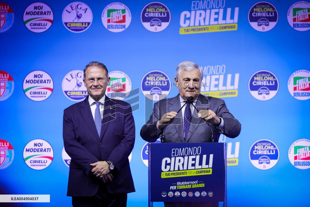 Campaign rally to support Campania regional candidate Edmondo Cirielli - Naples, Italy