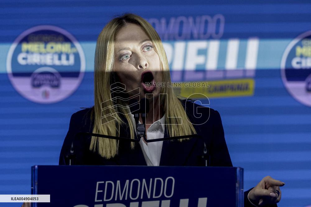 Campaign rally to support Campania regional candidate Edmondo Cirielli - Naples