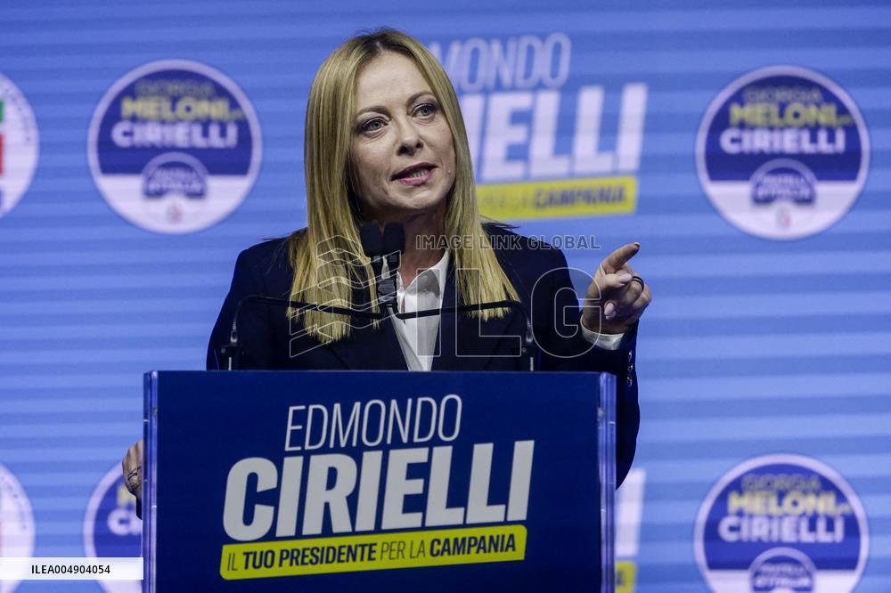 Campaign rally to support Campania regional candidate Edmondo Cirielli - Naples