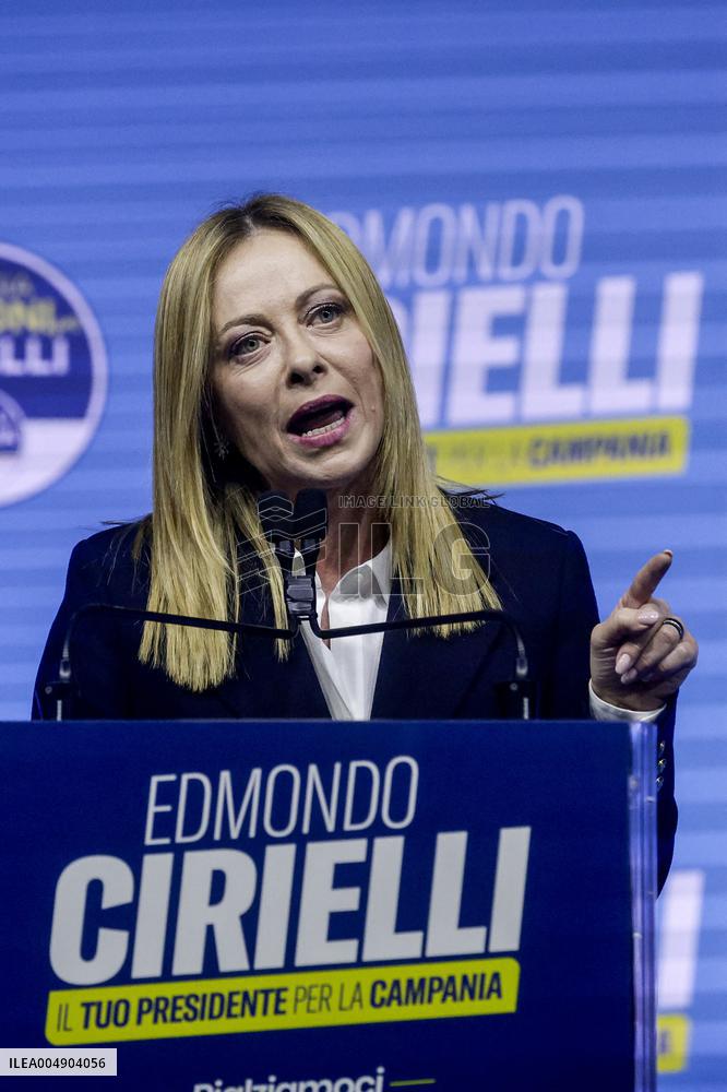 Campaign rally to support Campania regional candidate Edmondo Cirielli - Naples