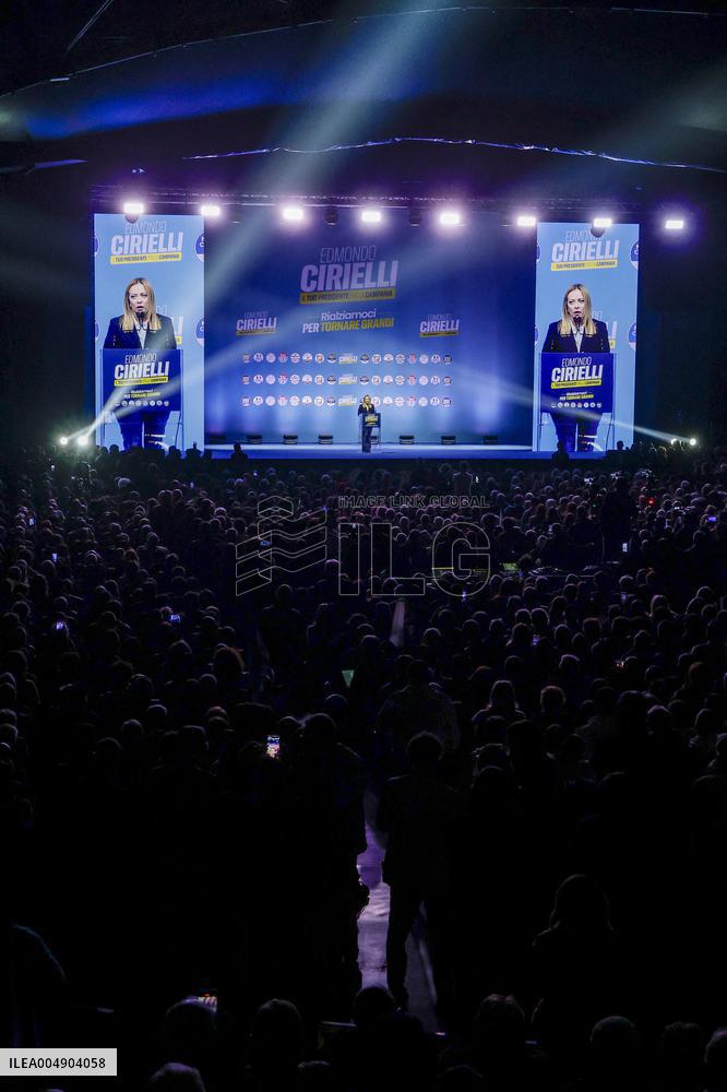 Campaign rally to support Campania regional candidate Edmondo Cirielli - Naples