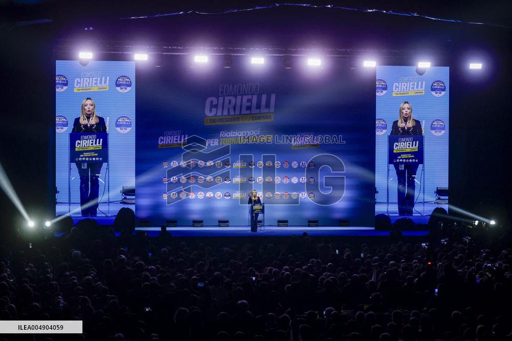 Campaign rally to support Campania regional candidate Edmondo Cirielli - Naples