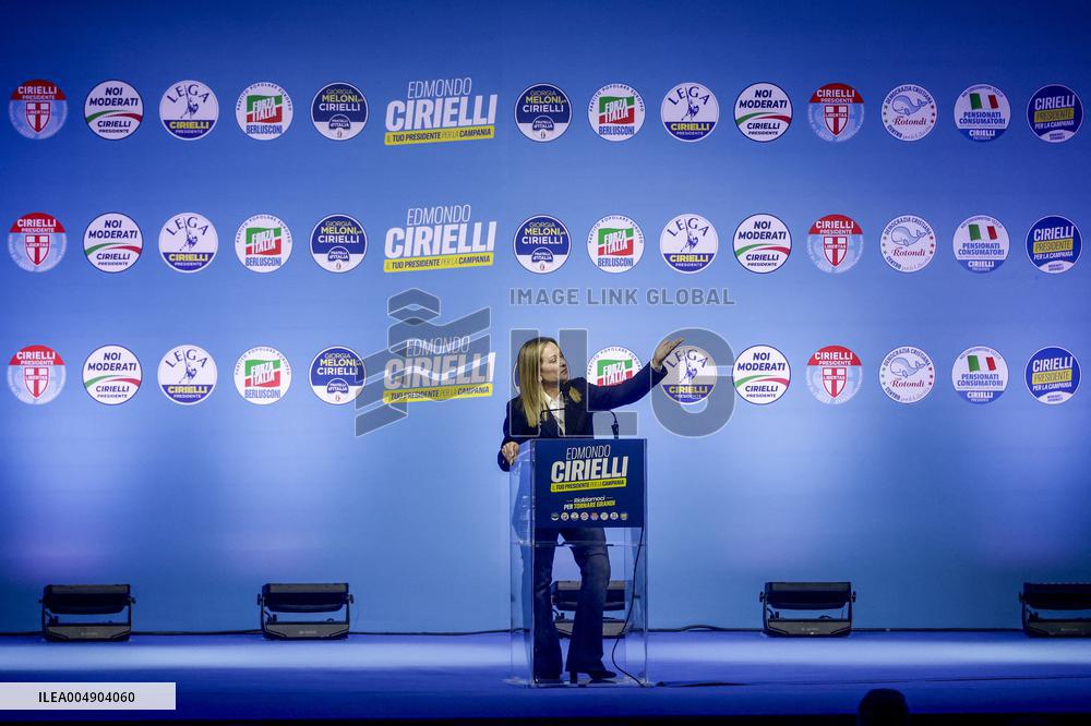 Campaign rally to support Campania regional candidate Edmondo Cirielli - Naples