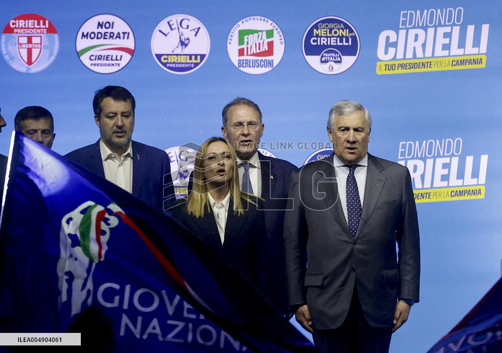 Campaign rally to support Campania regional candidate Edmondo Cirielli - Naples