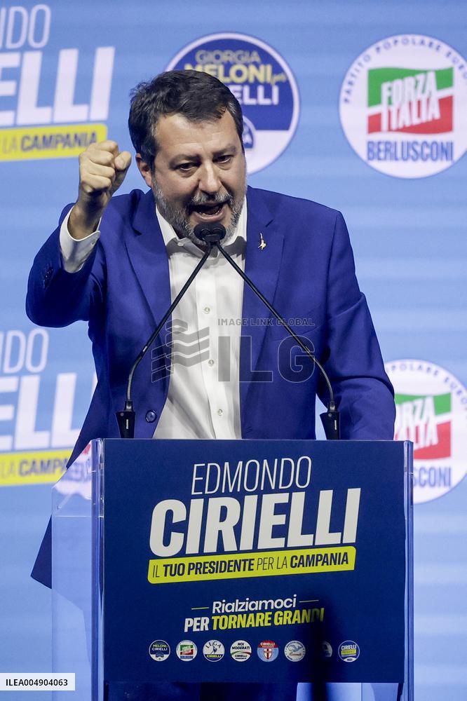 Campaign rally to support Campania regional candidate Edmondo Cirielli - Naples