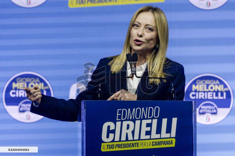 Campaign rally to support Campania regional candidate Edmondo Cirielli - Naples