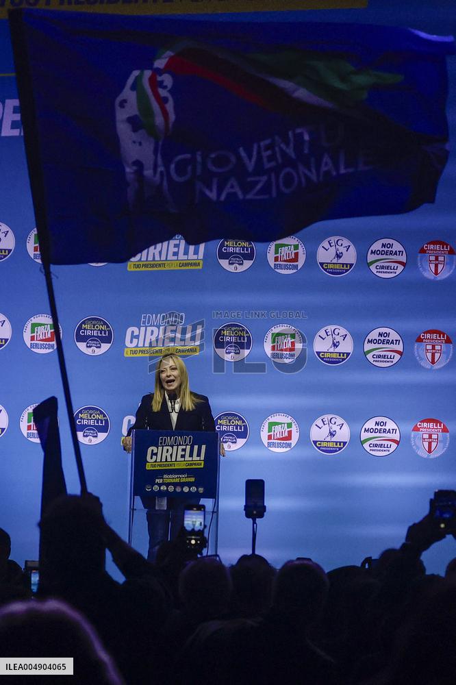 Campaign rally to support Campania regional candidate Edmondo Cirielli - Naples