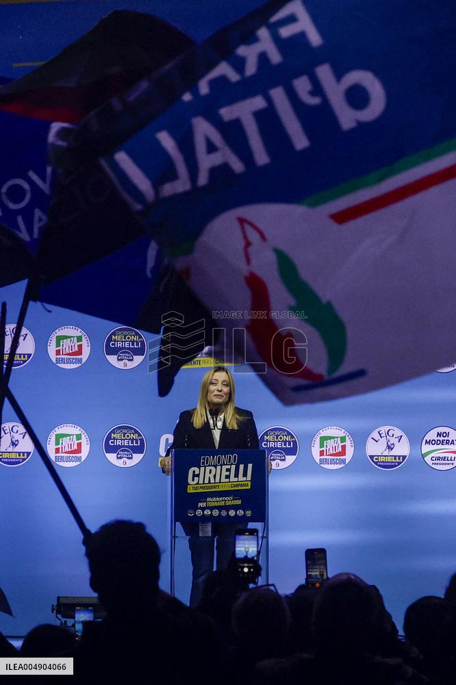 Campaign rally to support Campania regional candidate Edmondo Cirielli - Naples