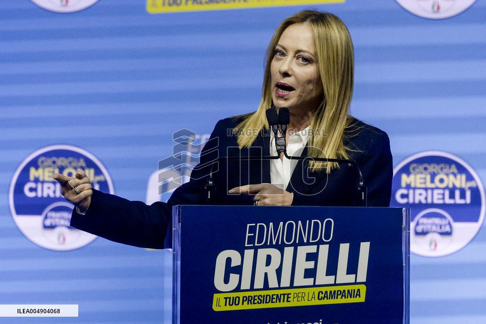 Campaign rally to support Campania regional candidate Edmondo Cirielli - Naples