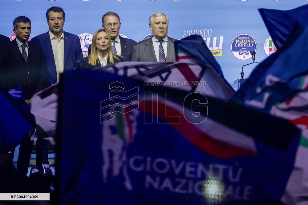 Campaign rally to support Campania regional candidate Edmondo Cirielli - Naples