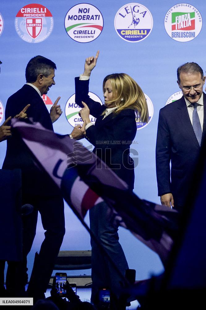 Campaign rally to support Campania regional candidate Edmondo Cirielli - Naples