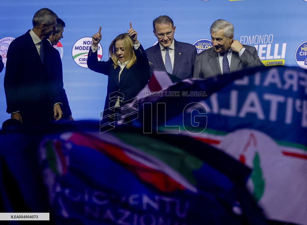 Campaign rally to support Campania regional candidate Edmondo Cirielli - Naples