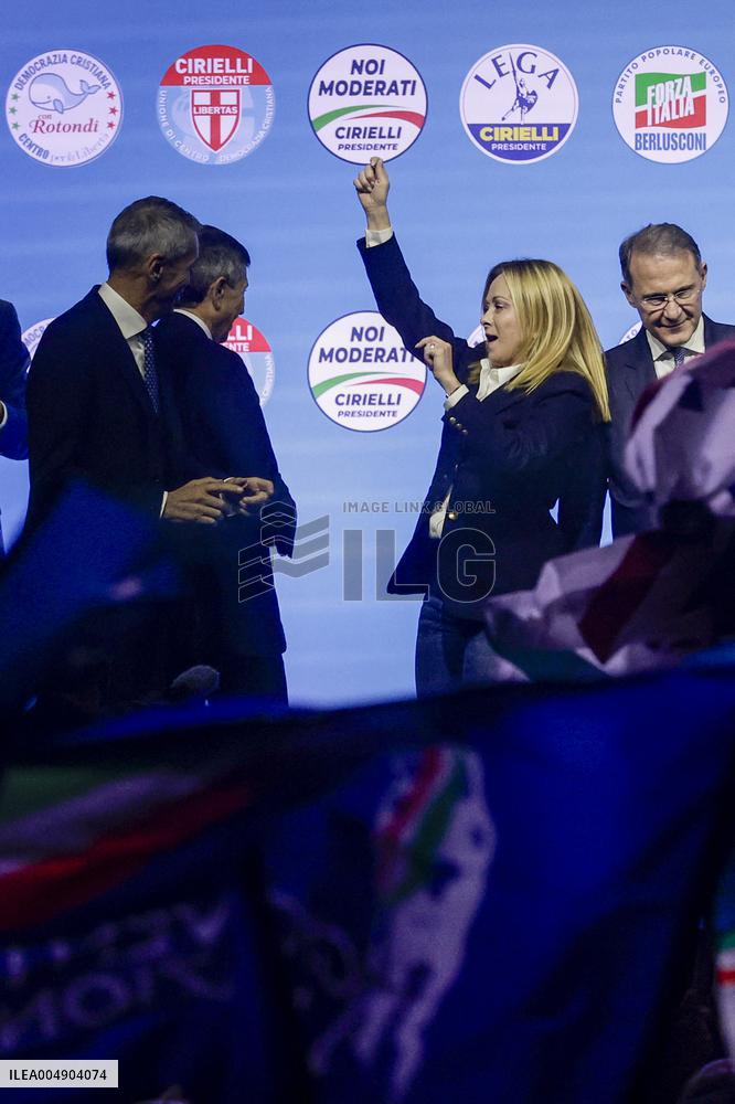 Campaign rally to support Campania regional candidate Edmondo Cirielli - Naples