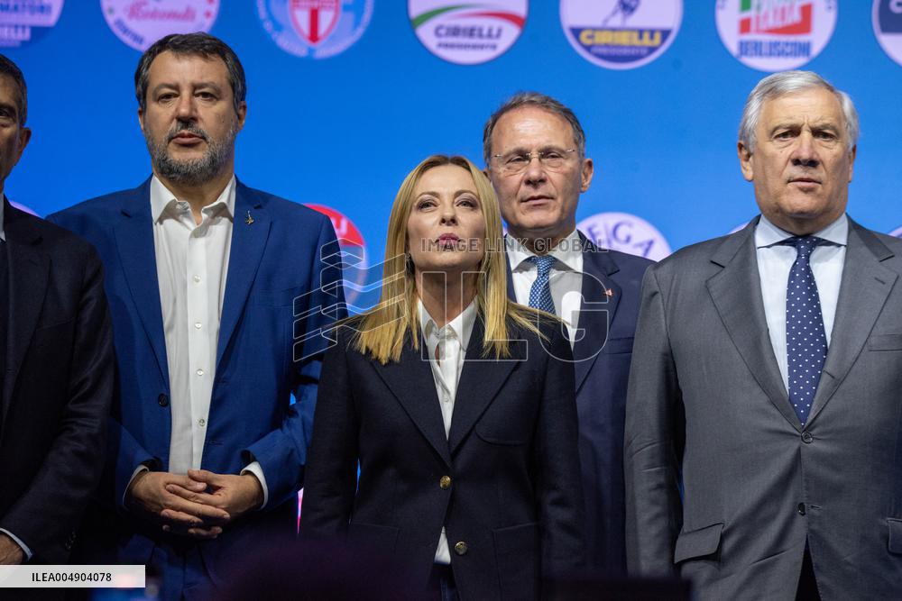 Campaign rally to support Campania regional candidate Edmondo Cirielli - Naples