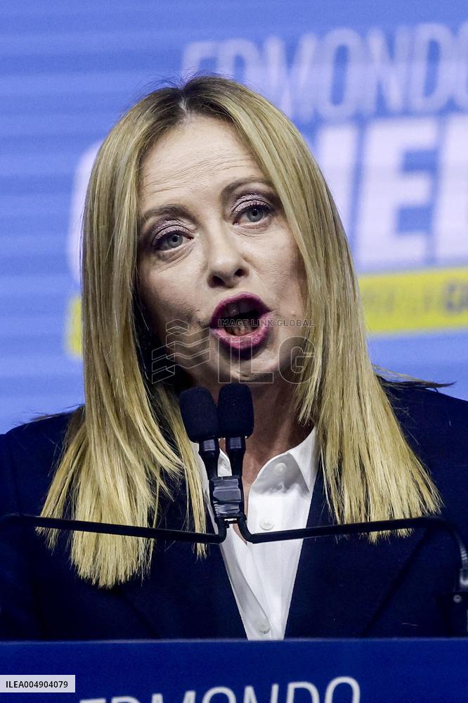 Campaign rally to support Campania regional candidate Edmondo Cirielli - Naples