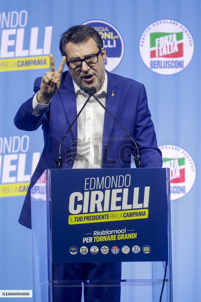 Campaign rally to support Campania regional candidate Edmondo Cirielli - Naples