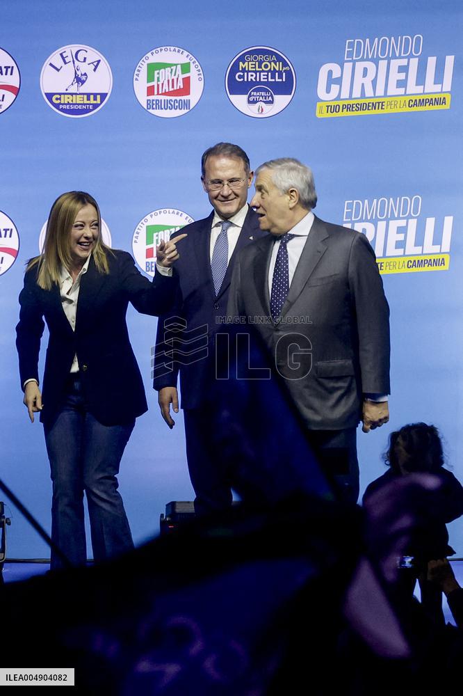 Campaign rally to support Campania regional candidate Edmondo Cirielli - Naples