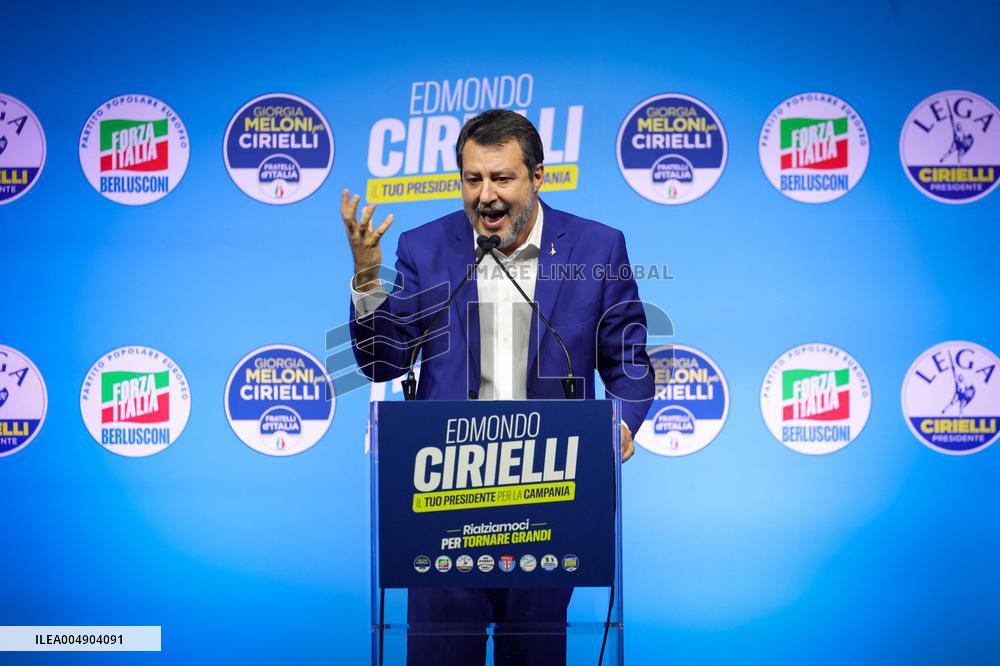 Campaign rally to support Campania regional candidate Edmondo Cirielli - Naples