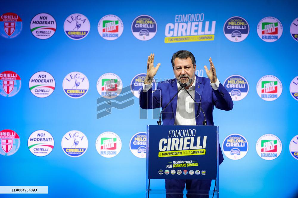 Campaign rally to support Campania regional candidate Edmondo Cirielli - Naples