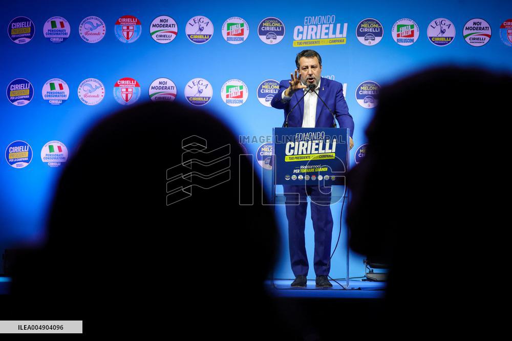 Campaign rally to support Campania regional candidate Edmondo Cirielli - Naples