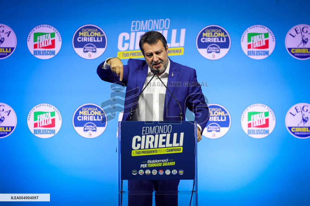 Campaign rally to support Campania regional candidate Edmondo Cirielli - Naples